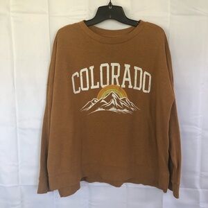 Colsie Mustard Yellow Long Sleeve Colorado Mountain Shirt - Size M